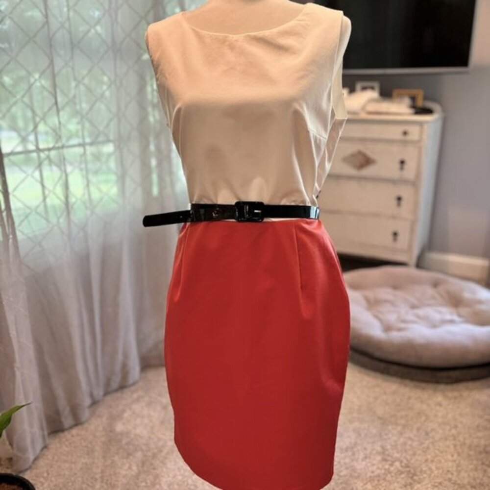 Georgiou Studio Sleeveless‎ Belted Dress, Sz 12